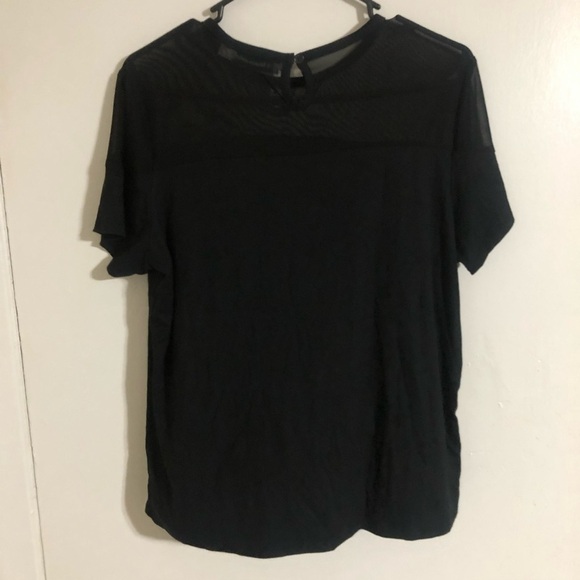 RM Reebcca Minkoff Women's Black Mesh Short Sleeve Shirt, Size Large, Classic - Picture 4 of 5